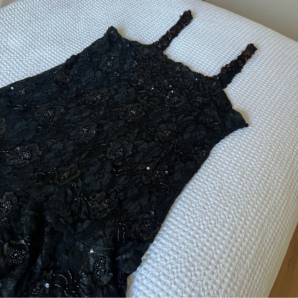 Elegant Black Lace/sequin Dress